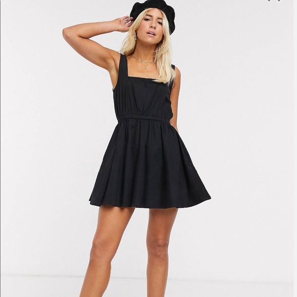 asos square neck skater dress Vesper bengaline square neck skater mini dress in red